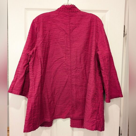Chicos women's embroidered purple Cottagecore open front blazer cardigan sz 3 XL - Picture 2 of 9